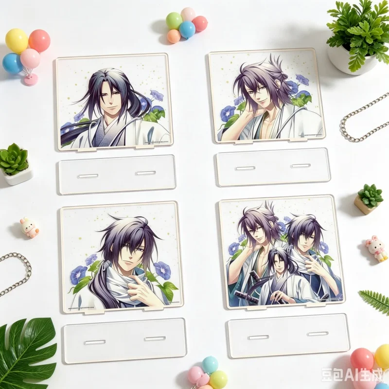 Anime Hakuoki: Shinsengumi Kitan Cosplay Square shape Acrylic Figure Standee Keychain Desk Decor Gifts Supporting Fans Gifts15cm