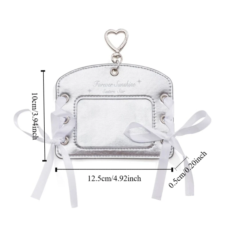 Sweet Korean Idol Balletcore Photocard Holder DIY Ribbon PU Photocard Holder Protective Case INS Bus Card Holder Student
