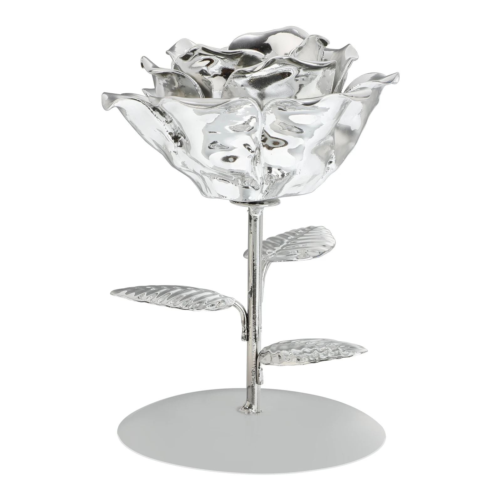 

1pc Electroplating Flower Iron Candlestick Decorative Nordic Style Dining Room Elegant Banquet Stand Candleholder Ornament