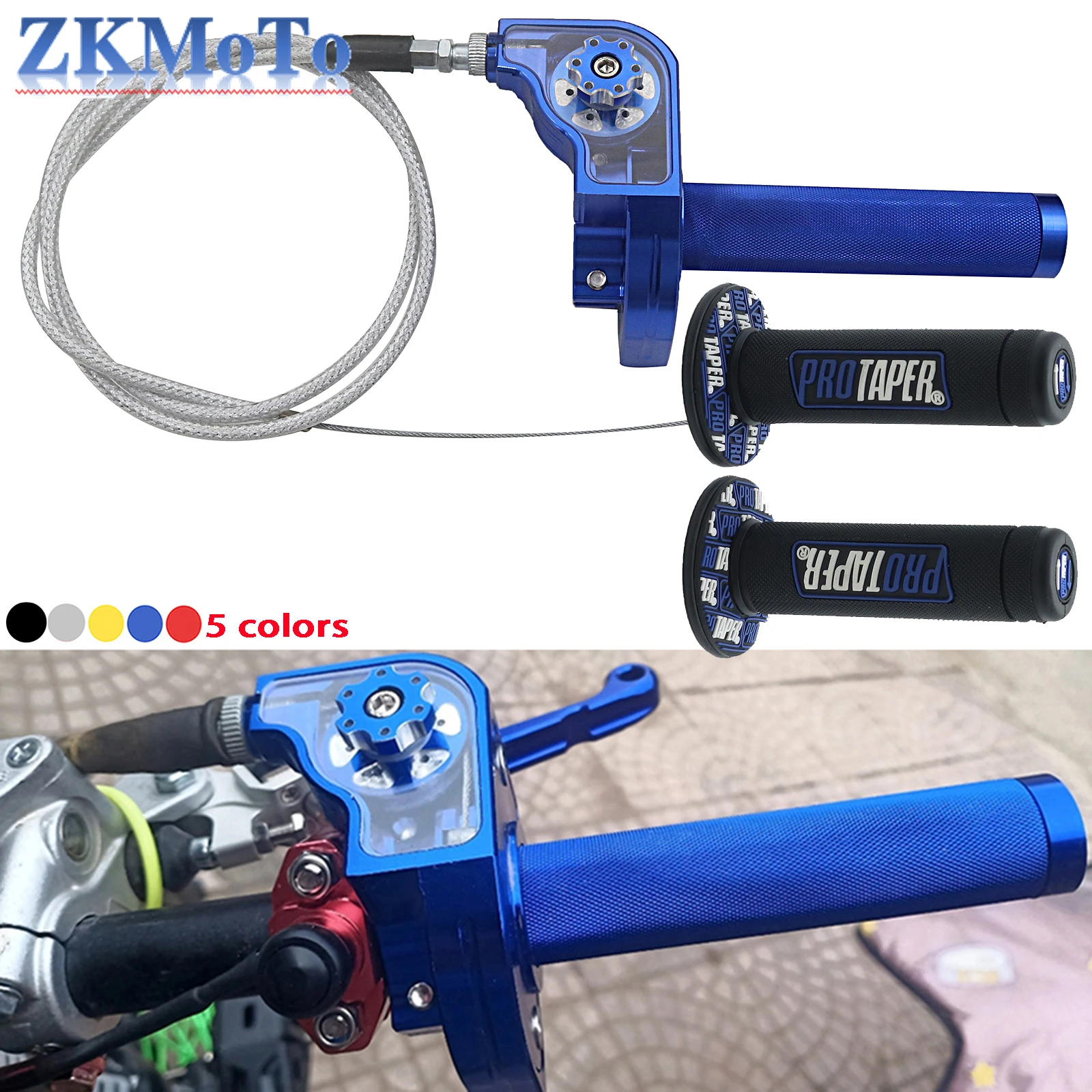 Motorcycle CNC Aluminum Rotary Throttle Turn Handlebars for KTM Honda Yamaha Kawasaki Suzuki ATV Dirt Bike General Purpose Parts