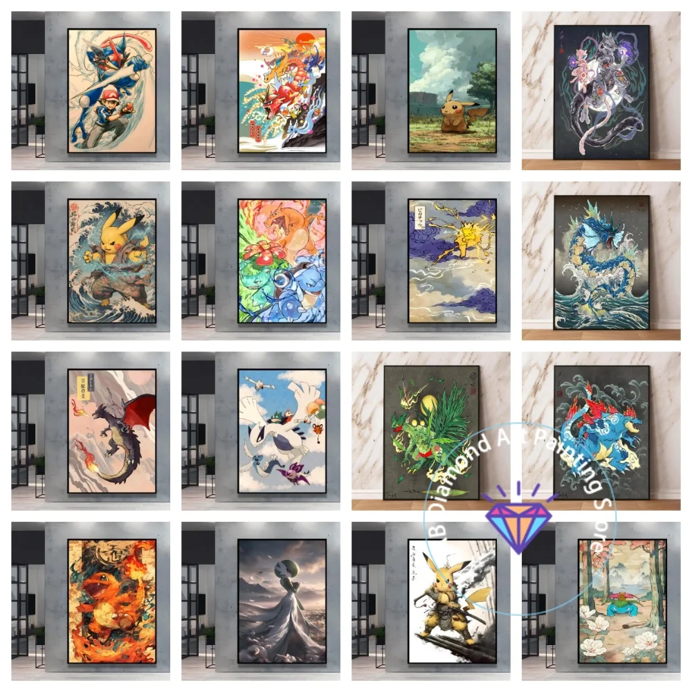 

Pokemon Pikachu Classic Square Round AB Diamond Painting Kit 5D DIY Cross Stitch Handmade Art Gift Crafts Home Decor Gift