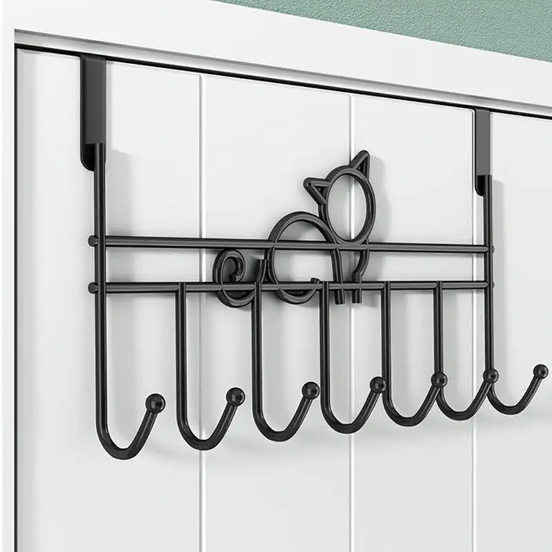 Hooks Over The Door 7 Hooks Home Bathroom Organizer Rack Clothes Coat Hat Towel Hanger Bathroom Kitchen Accessories