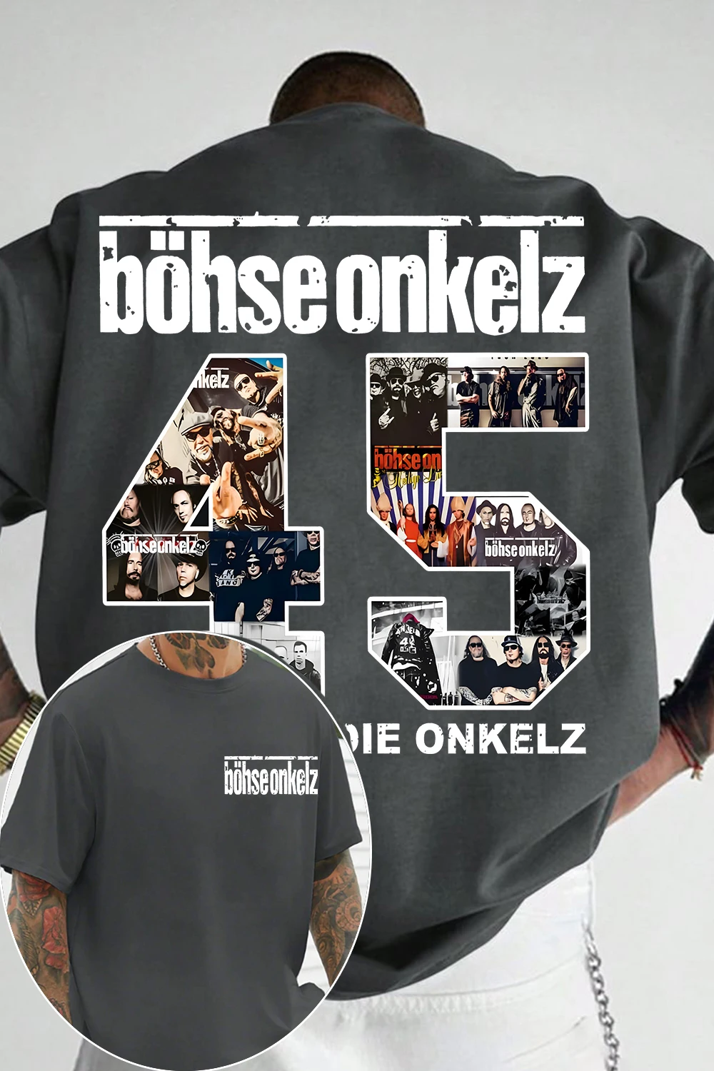 Bohse Onkelz Band Graphic T-shirt HIER SIND DIE ONKELZ Wourld Tour Short Sleeve Men Women Oversized Y2K Street Vintage Clothing