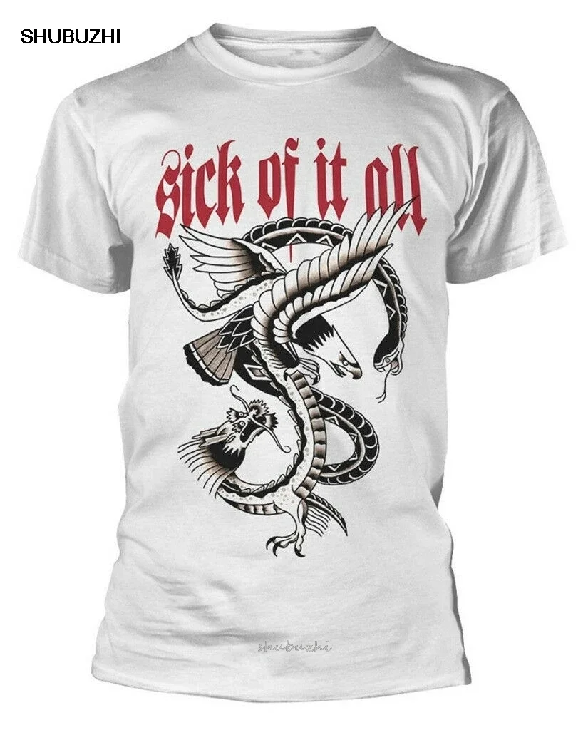 Sick Of It All 'Eagle' (White) T-Shirt - NEW & OFFICIAL! men brand tshirt summer cotton top tees