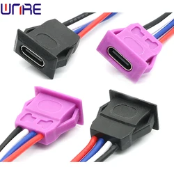 Type-c-00130 Snap Slope 4P Fast Charging Data Cable Socket USB Connector Female Socket Waterproof Power Connection Port