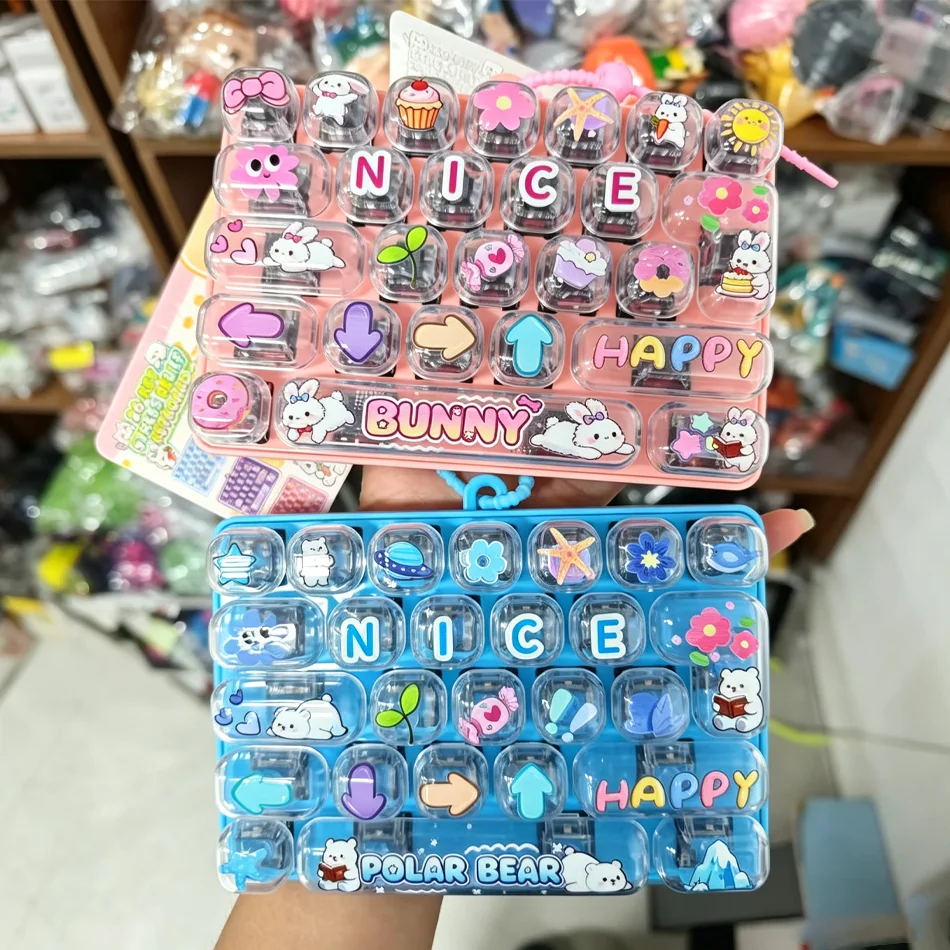 Cute 26‑Key Keyboard Fidget Keychain, Portable Press Toy, Lovely Animal Series, Fun Gift for Kids