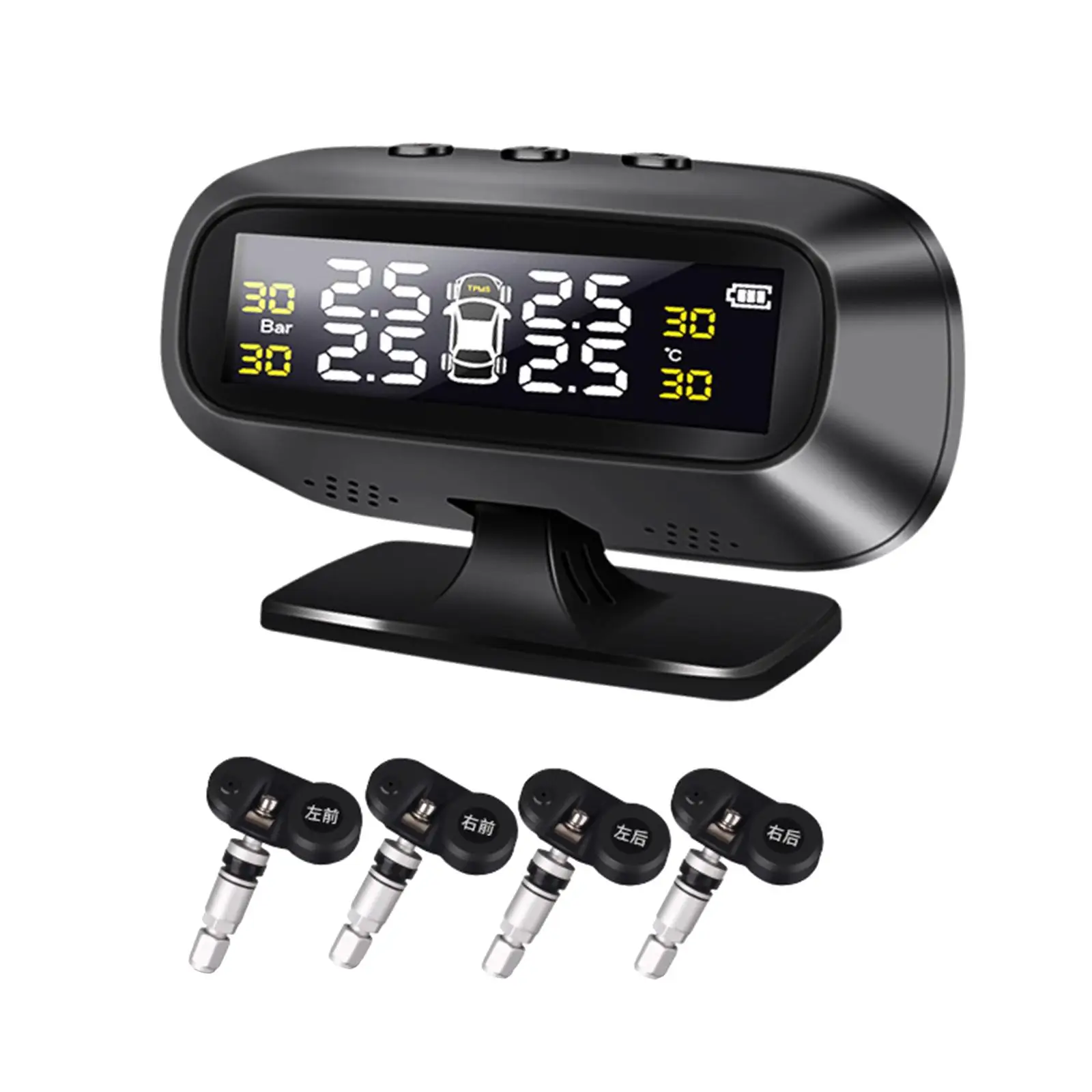 

TPMS Tire Pressure Monitoring System Solar Wireless Tire Repair Temp Monitor