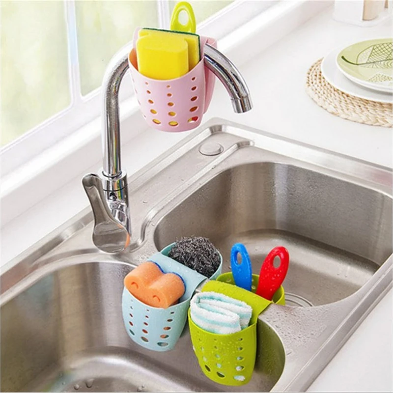 Kitchen Tools Kitchen Sink Saddle Style Double Silicone Sponge Holder Sink Rack Storage Organizer Soap Kitchen Gadgets