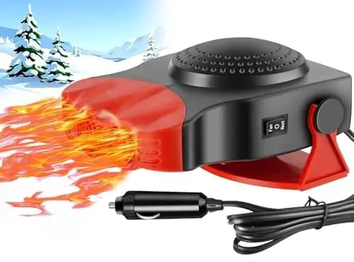 

150W Electric Car Heater - Fast Defrost & Defog Windshield Heater for Auto Windshield - Plug-in Portable Defroster