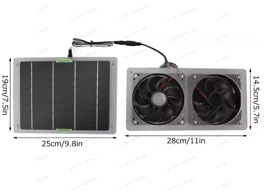 

Wire-Free Solar Ventilation Fan Kit | 100W Mono Panel Powers Dual Exhaust Fans for Pet House & Utility Room Cooling
