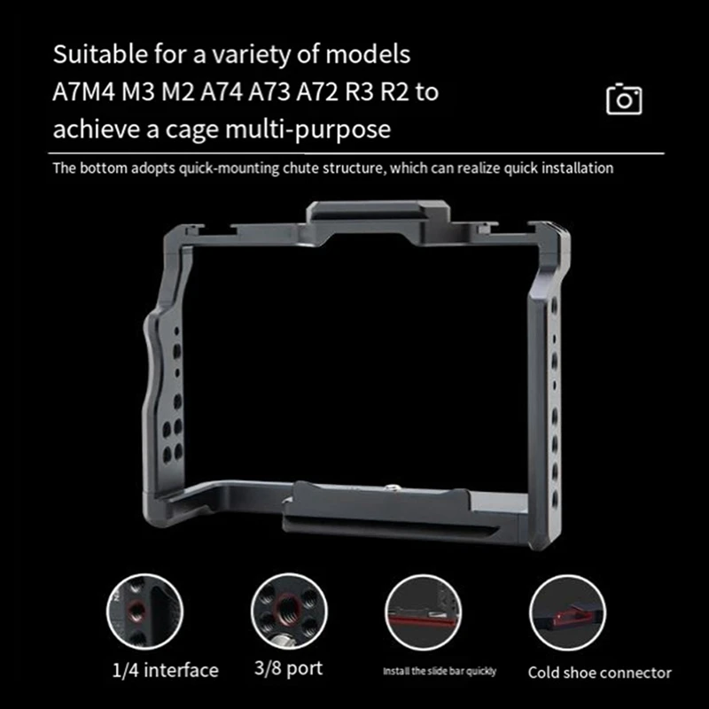 

Camera Cage Video Cage Shoe Mounts For Sony A7M4/A7M2/A7M3/A7R3/A7R2/A72/A73/A74 Photography Accessories