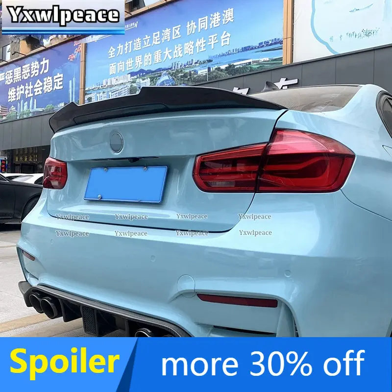 

For BMW F30 F35 M3 3 Series 2013-2018 PSM Style Spoiler ABS Glossy Black / Carbon Fiber Look Rear Trunk Lip Spoiler Decoration