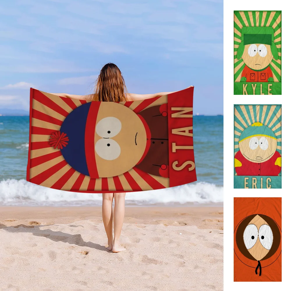 Anime Comedy Funny S-Southes-Park Microfiber Printed Beach Towel Mountain Climbing Yoga Beach Swimming Running Absorbent