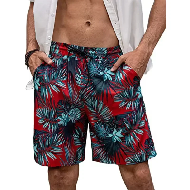 Shorts Comfortable Breathable Casual 2026 Men Hawaiian Beach Shorts 3D Printed Floral Boardshorts Elastic Waist Swim Trunks