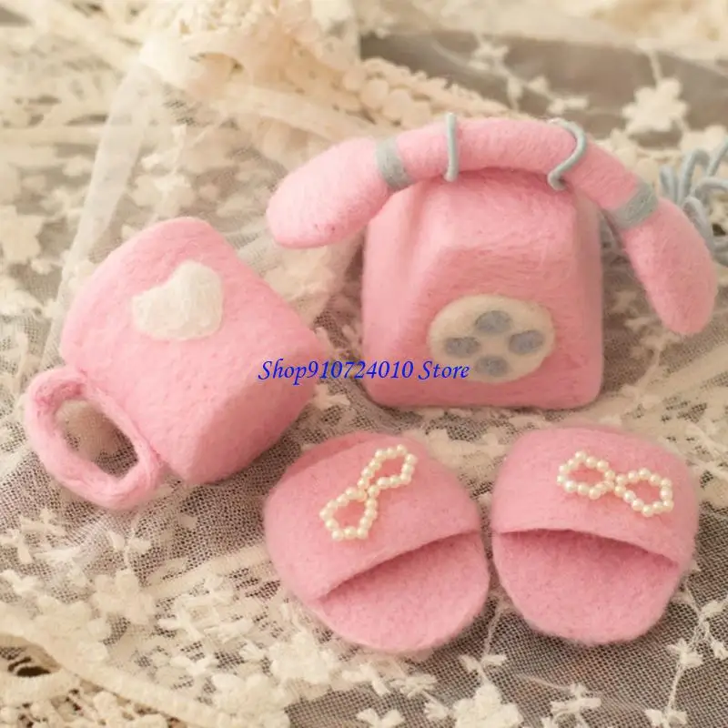 أدوات تصوير محمولة للرضع 77HD مصنوعة يدويًا من اللباد على شكل فنجان قهوة على شكل هاتف