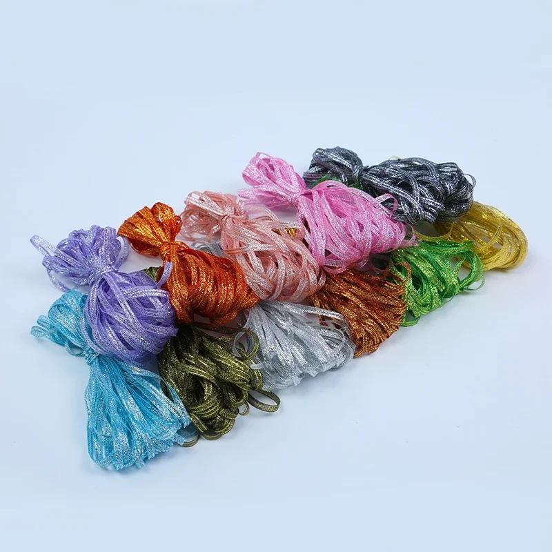 10 metros 3mm ouro prata glitter seda cetim fita festa casa decoração de casamento embrulho de presente natal dia das bruxas material diy