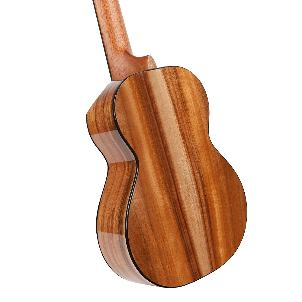 A2T 26 Zoll Tenor-Ukulele, Vollmassives Akazien-/Koa-Holz, Hochglanz-Finish, Palisander-Griffbrett, Farbige Muschel-Mitteleinlage am Hals – Detail 5