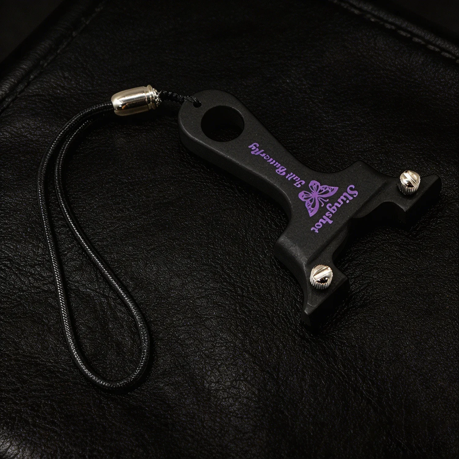 

Aluminum Alloy Black Butterfly Slingshot Straight Plate All-metal Slingshot Portable Outdoor Hunting Shooting With Missing Rope