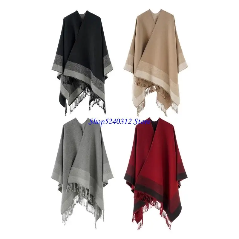 

634C Элегантная открытая передняя платка с личной детализацией, удобная зимняя каплет мягкая дышащая ткань Женская одежда