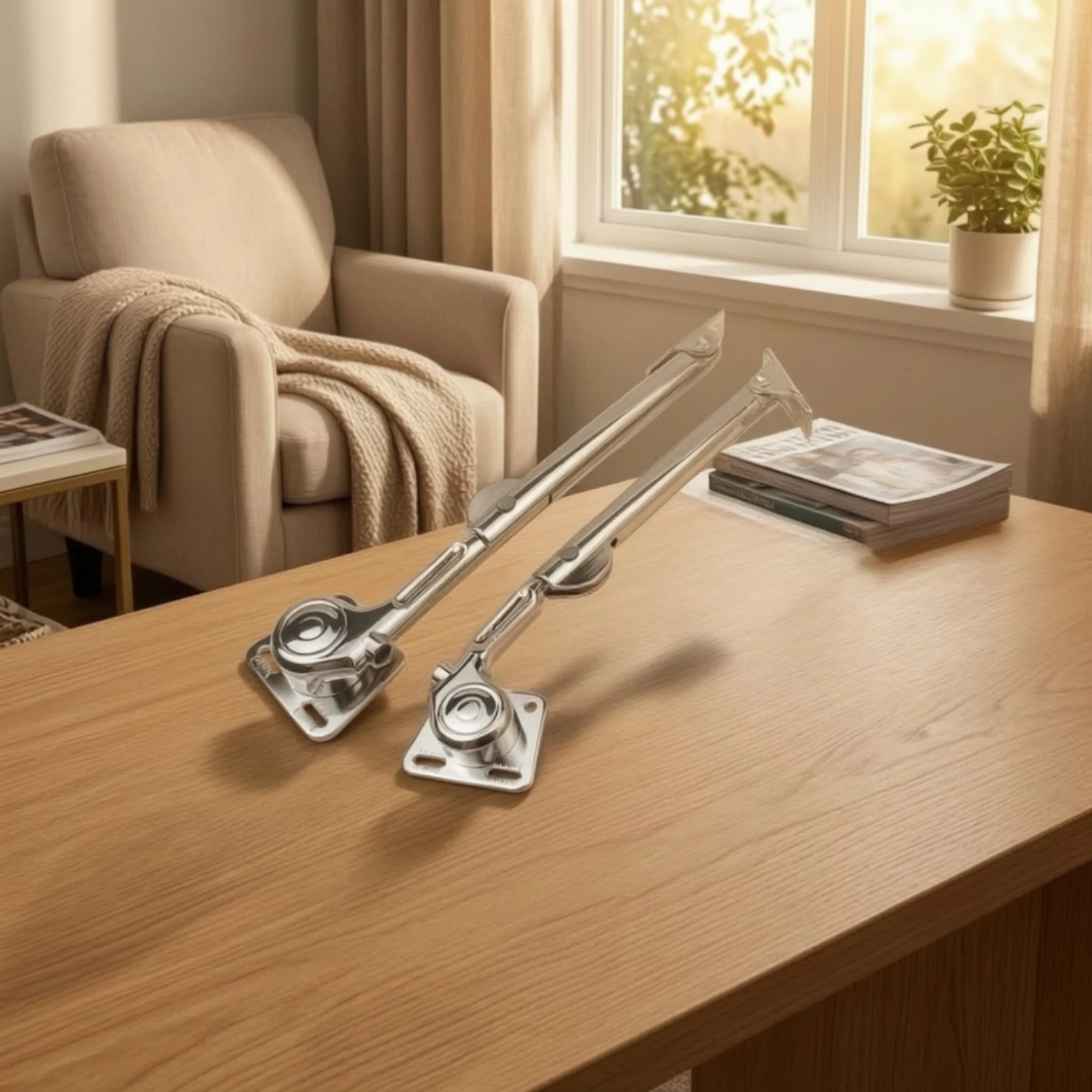 Cabinet Hinges - Penyangga Engsel Hidrolik Berlapis Krom untuk