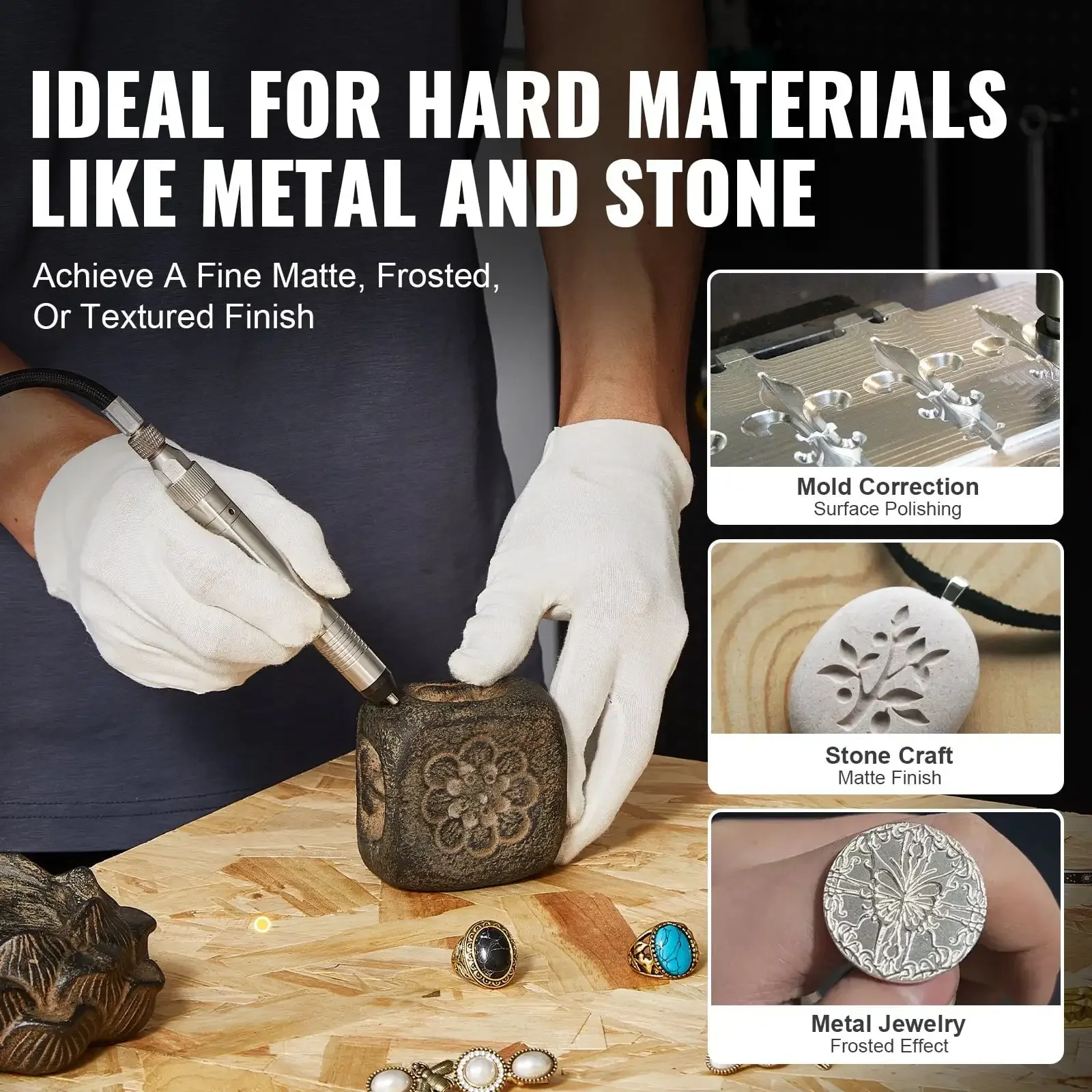 Pneumatic Engraving Pen Air Scribe 1/4" Micro Grinder Pencil Carving Tool