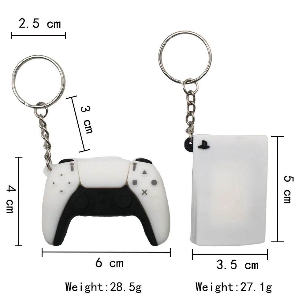 Set/2pc Fashion Ps5 Console Game Handle KeyChain PVC Pendant llaveros mens gifts funny Keychains for Boys Children Charm Jewelry