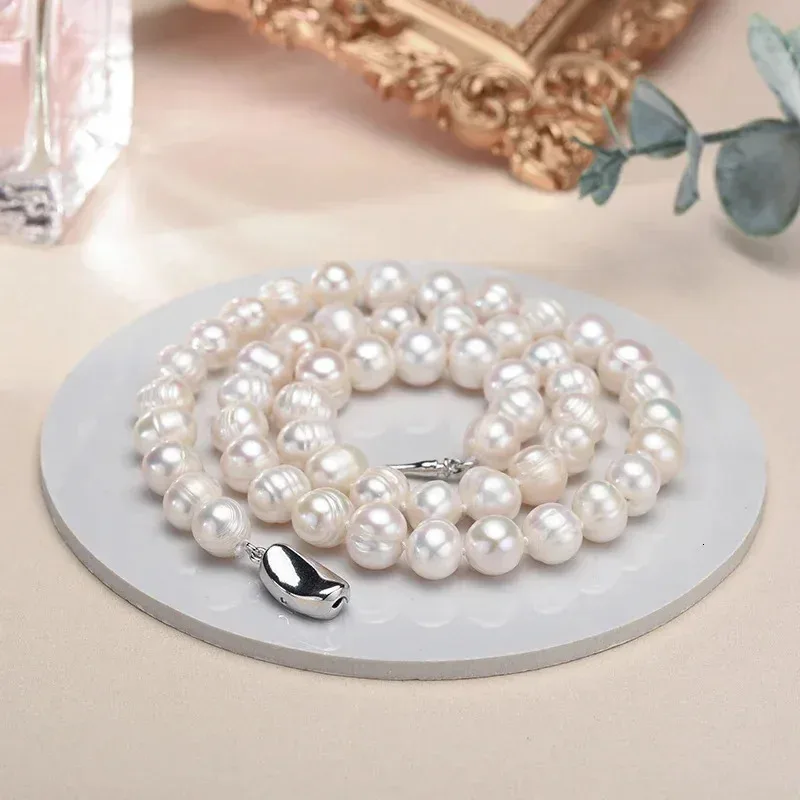 

Real White Freshwater Cultured Pearl Nelaces for Women Girl Gift 925 Sterling Silver Womens Baroque Pearl Nelace250304