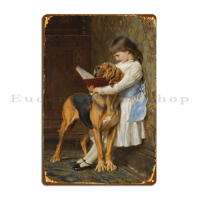 Briton Riviere Reading Lesson Compulsory Education Metal Plaque Club Club Wall Decor Create Cinema Tin Sign Poster