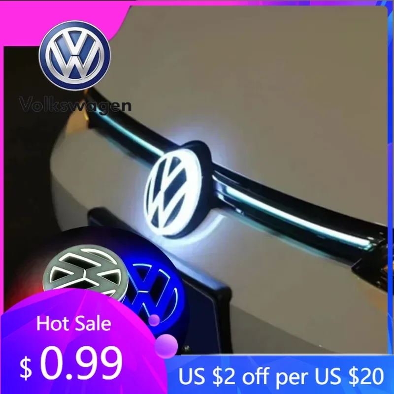 

Спойлеры Крылья 4D светодиодные для VW Polo Golf Jetta Beetle CC Tiguan Touran Passat MK7 MK5 B5 B6 Автомобильная передняя задняя эмблема Значок свет Acc