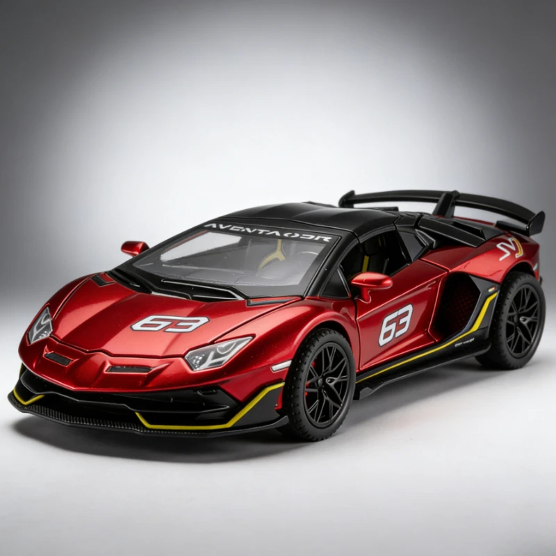 

1:32 Rambo SVJ63 alloy sports car model car can open the door simulation toy ornament decorative gift