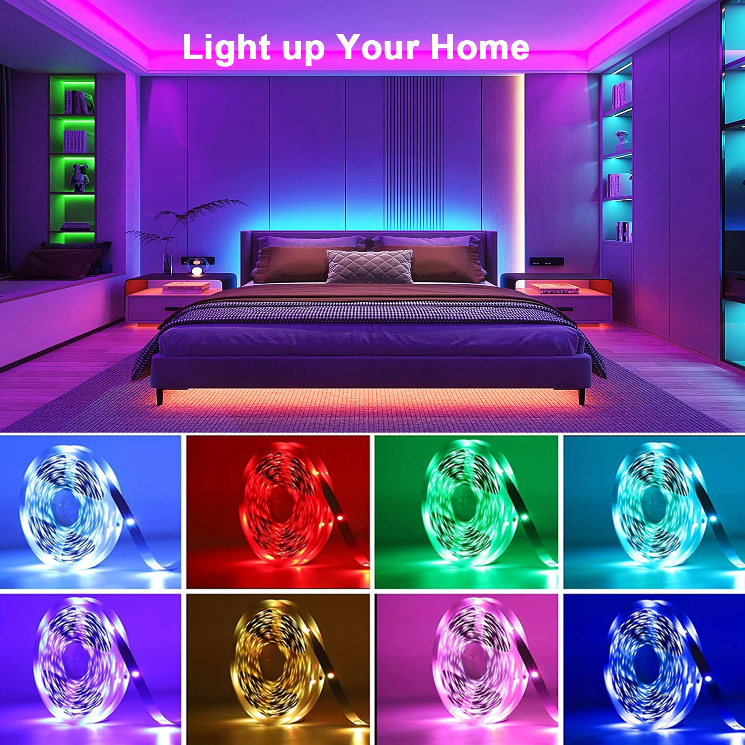 RGB Led Strip Lights APP Control Music Sync Led Room Light 10m 20m 30m 40m 60m Led Tape Flexible Ribbon for Home Bedroom Decor