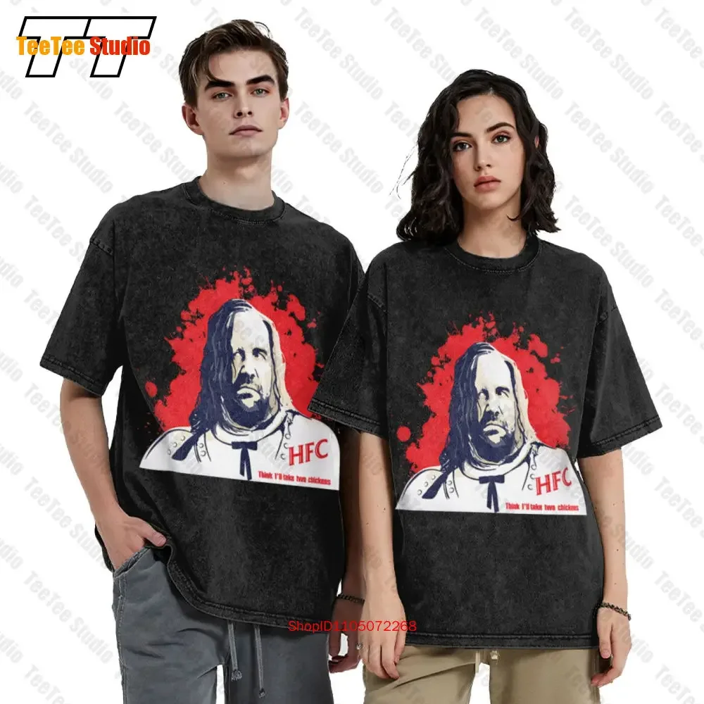 Bsw Men'S I'Ll Take 2 Chickens The Hound Game Throne Fried Chicken Vintage Oversized T-Shirt ZDAW