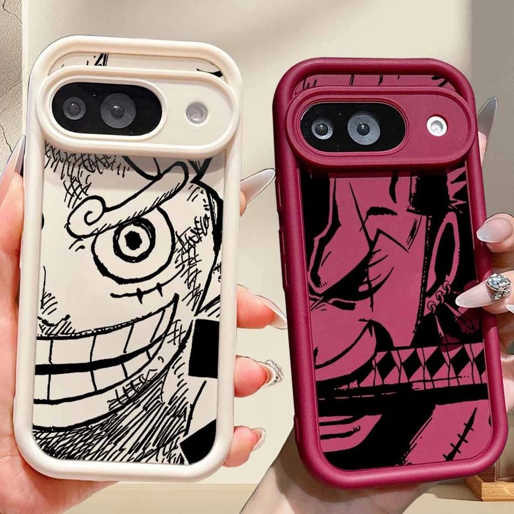 O-ne Pie-ce Handsome Script Cover For Google Pixel 10 9A 9 8A 8 7A 7 Pro XL Eyes Ladder Lanyard Soft Cool Funda Capa Phone Case