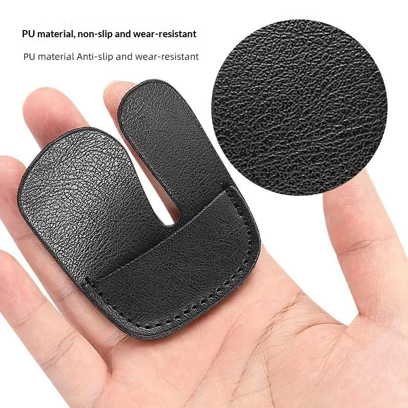 2 szt. Regulowane ochraniacze na palce do łuku klasycznego z grubej skóry PU, akcesoria łucznicze, osłony na palce dla łuczników