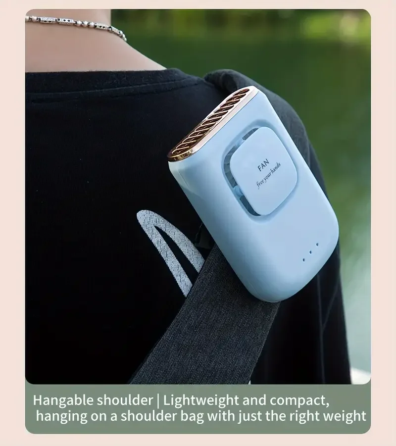 Portable USB Mini Handheld Fan,Summer Outdoor Hanging Neck Fan, USB Rechargeable,For Outdoor Camping, Hiking, Traveling, Cooler