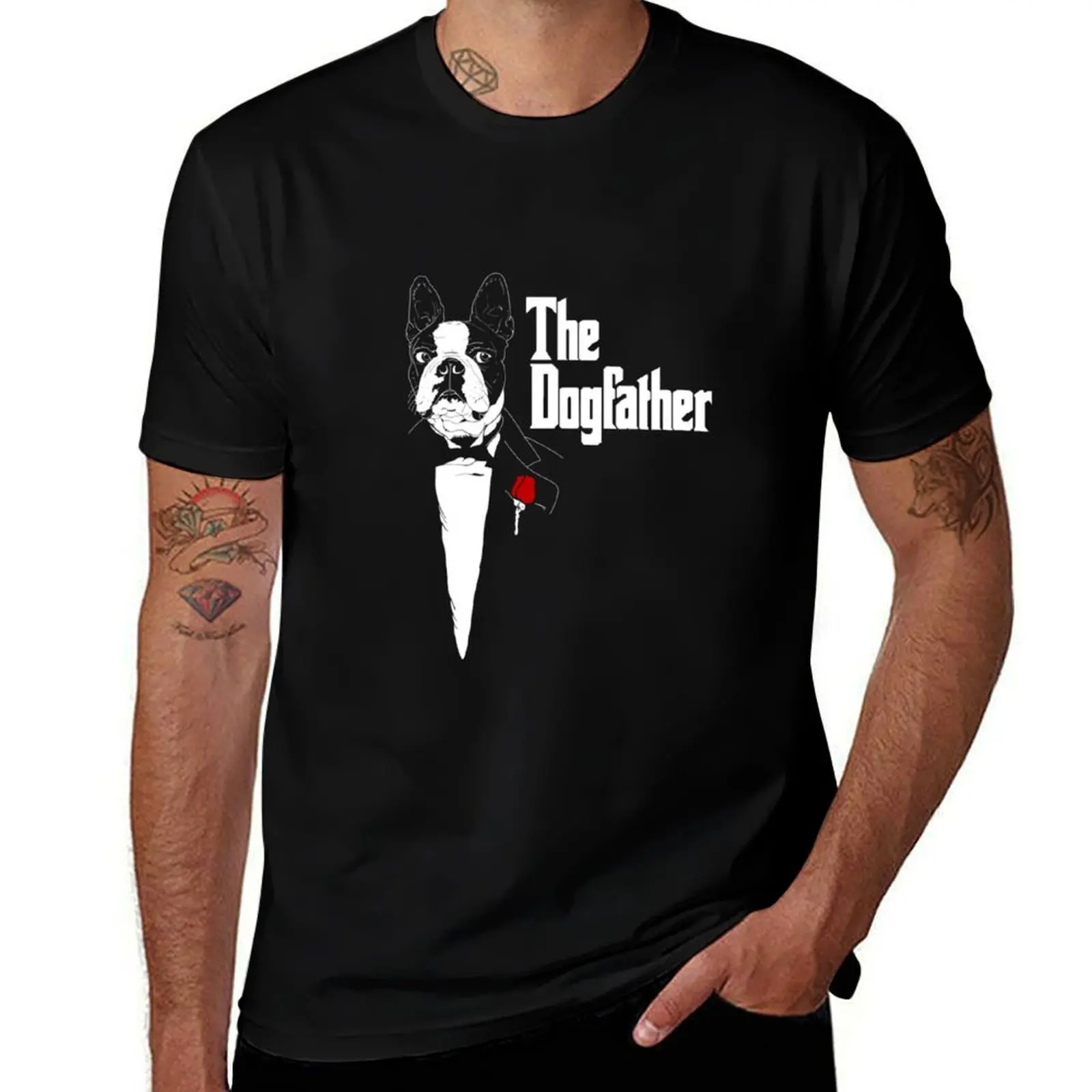 Boston Terrier DogFather Boston Terrier Gift Boston Terrier Fathers day gift T-Shirt Casual Trendy Short Sleeve T-Shirt