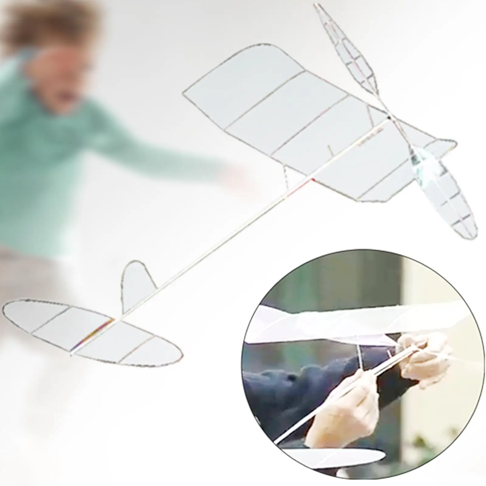 Rubber Band Powered Airplane Flying Toys Lightweight Logical Thinking Airplane Model Toy for Park playground sport