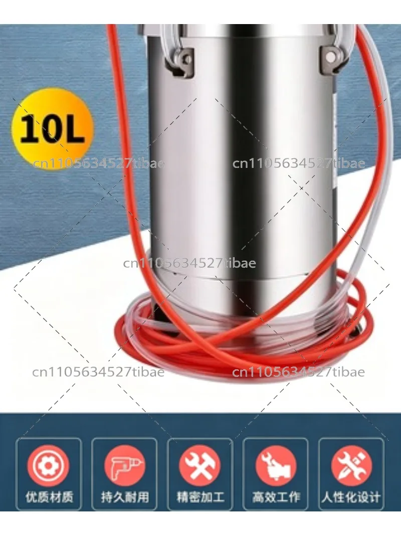 Large Diameter Spray Gun for Marble Sand Texture, 10L Stainless Steel Pressure Barrel for Paint and Latex