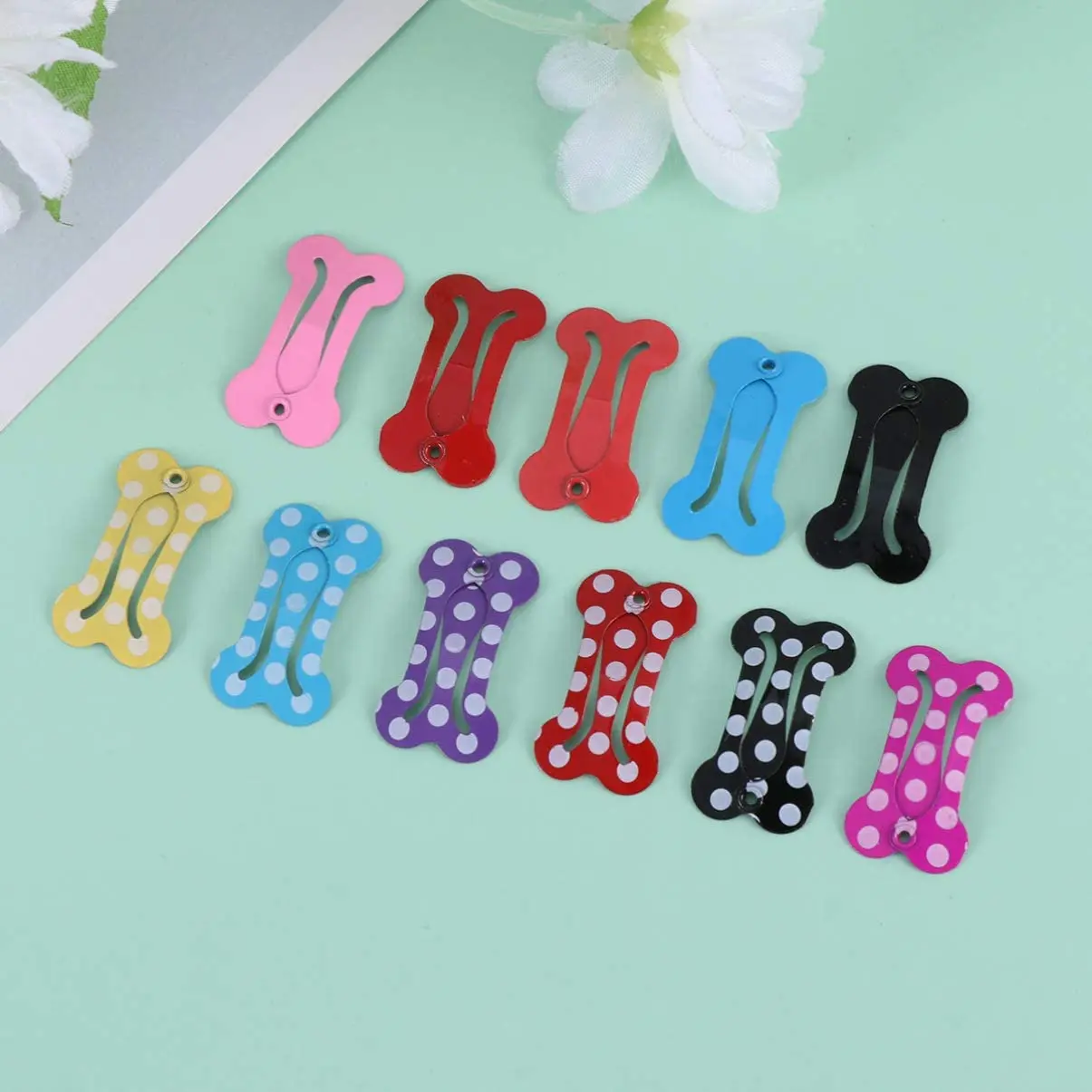 100pcs Bone Design Small Dog Cat BB Hair Clips 2.5CM Yorkshire Hairpin Fashion Cute Pet Headdress Pet Hair Accessories