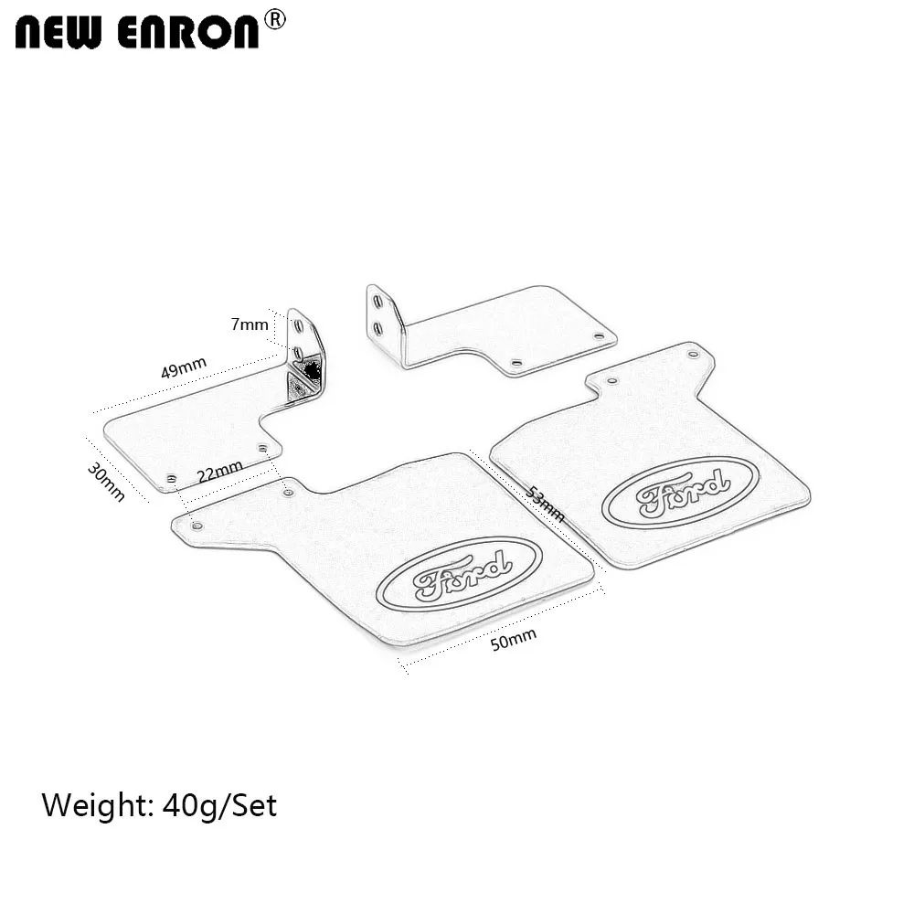 NEW ENRON Front & Rear Rubber Quarters Fender Mud Flaps Aluminum Bracket for RC Crawler Car 1/10 Traxxas TRX-4 TRX4 Ford Bronco