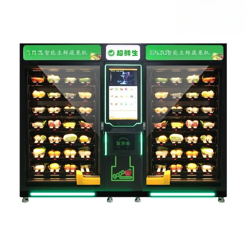 Automatic fresh cabinet Vending machine Unmanned fresh machine Mobile phone scan code to pay Refrigerated meat and vegetables
