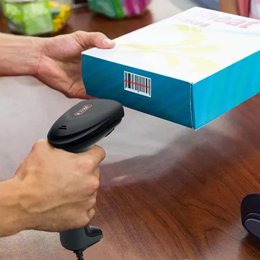 USB Interface 200/sec 1D 710C Laser Corded Barcode Scanner Mobile Use Stock Products