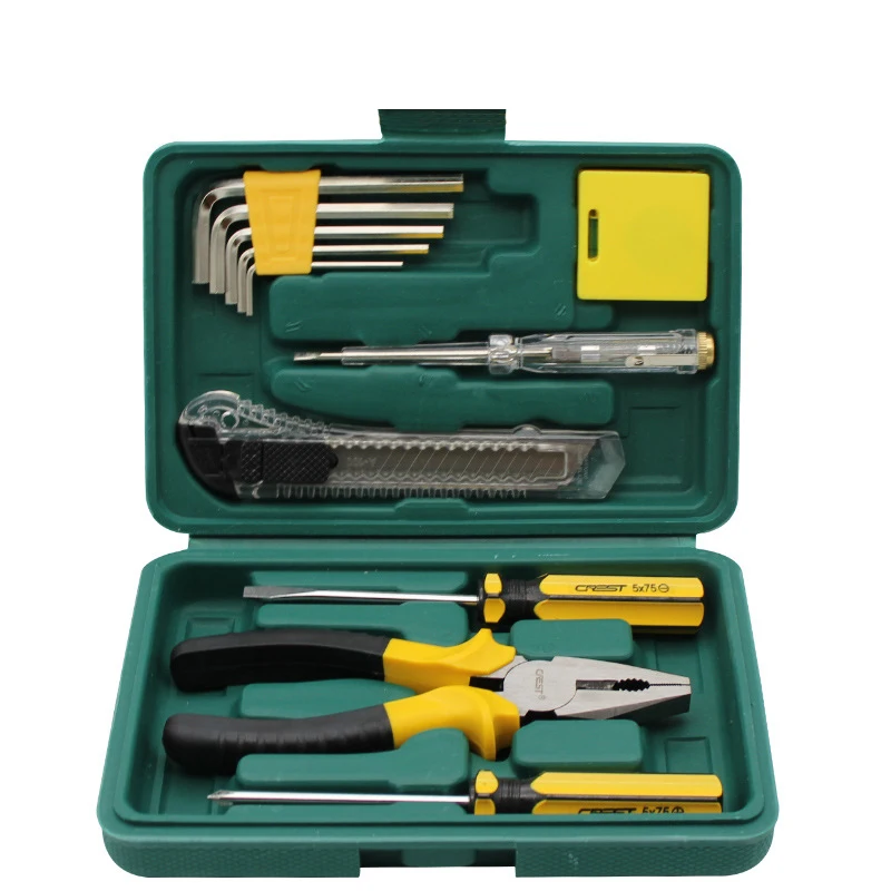 11PCS Household Repair Hand Tool Set With Case Home Combination Tools Box Screwdriver Allen Key Knife