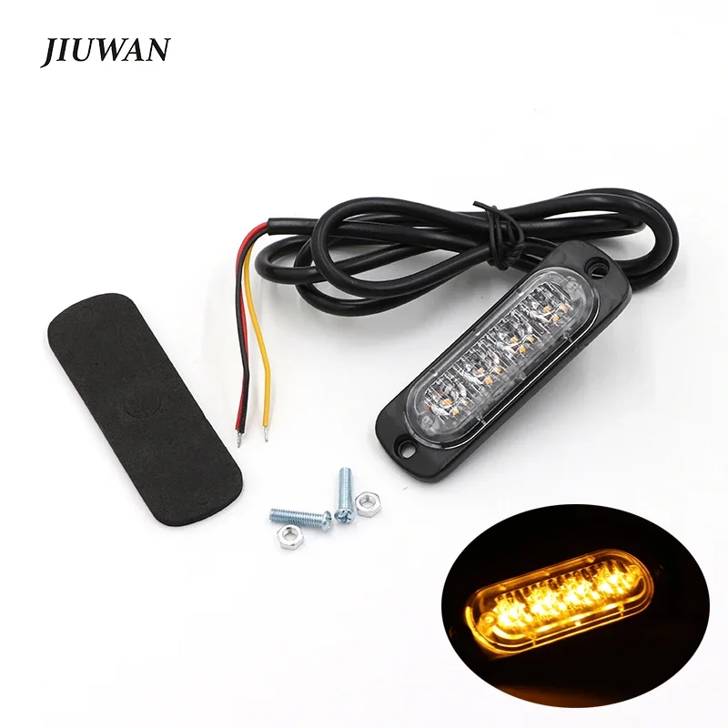 

Universal Car Grille Strobe Light Side Markers Emergency Warning Signal Lamp 4 LED Amber For VW Toyota Honda