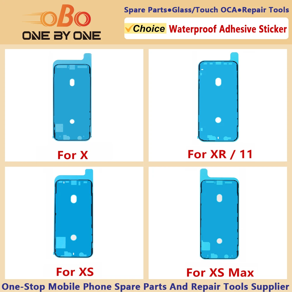 Waterproof Adhesive Sticker For iPhone X XR XS MAX Front Housing Frame Tape Strips Screen Pre-Cut Seal Adhesive Replacement