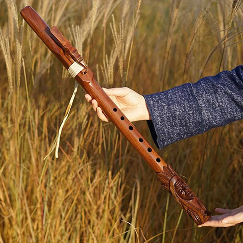 

Wooden Indian Flute 6 Hole Playing Flute Portable Adult Playing Flutes Dongxiao Professional South American Musical Instrument