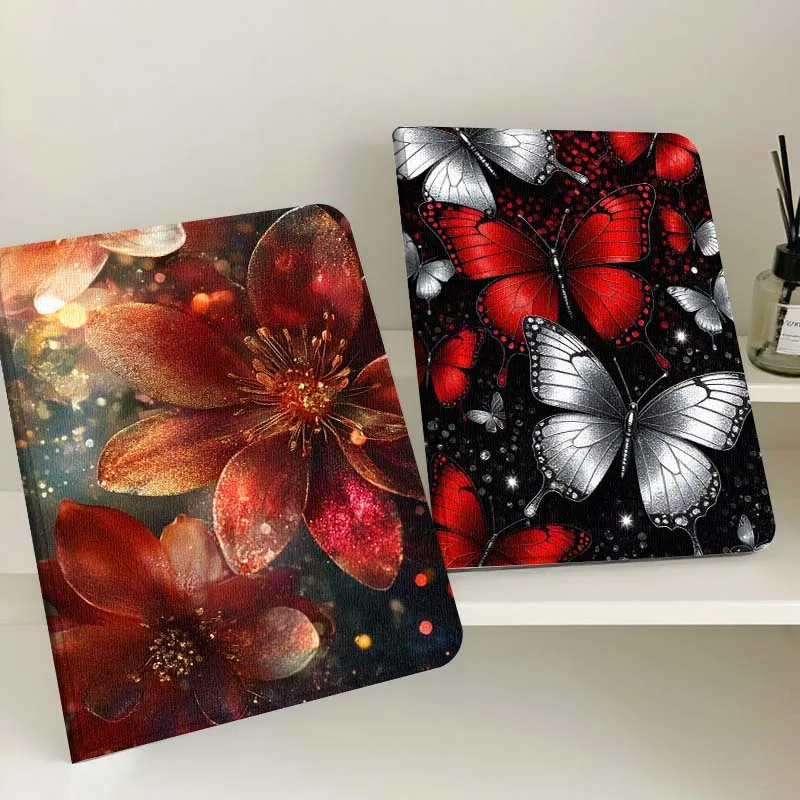 

Red Flower Petal Dew Gift Tablet Case For Samsung Tab Galaxy S6 S11 A A7 A8 A9 A11 10.1 10.4 10.5 Plus Lite