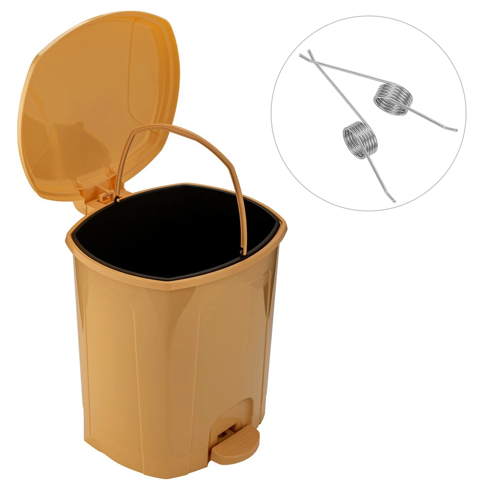 

2pcs Stainless Steel For Garbage Lid Repair Trash Bucket Accessories Elastic Metal Parts Easy Install Reusable Storage