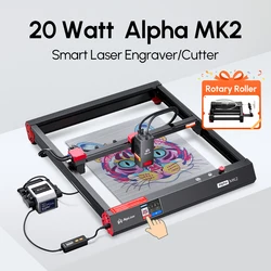 AlgoLaser-Machine de Découpe et de Gravure Laser Alpha 22W, Appareil avec Pompe d'Aide à l'Air, Graveur de Métal de 400mm, Calcul de Travail