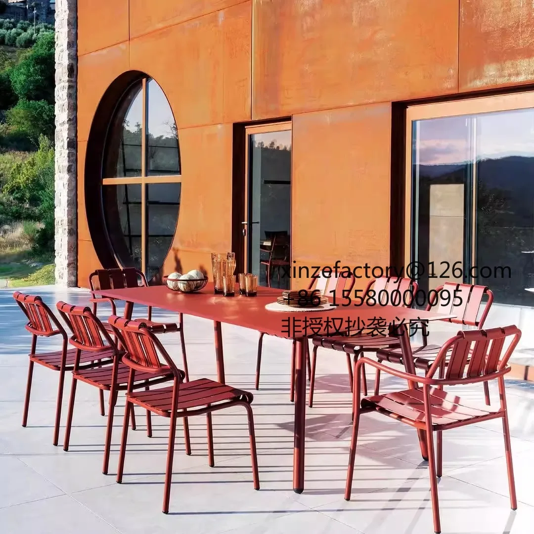 Factory Direct 2026 Top RatedAmerican retro outdoor  restaurant open-air  combination outdoor courtyard leisure table and chair